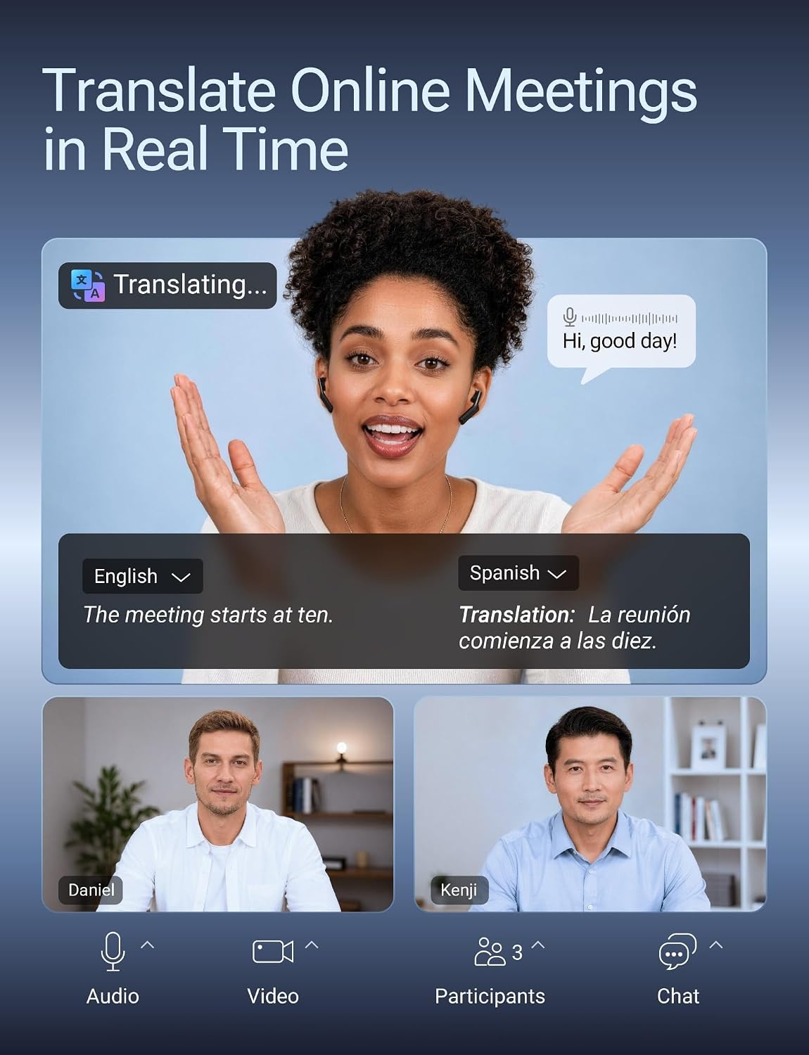 Timekettle W4 Plus Auriculares Traductores con IA, pastilla de conducción ósea