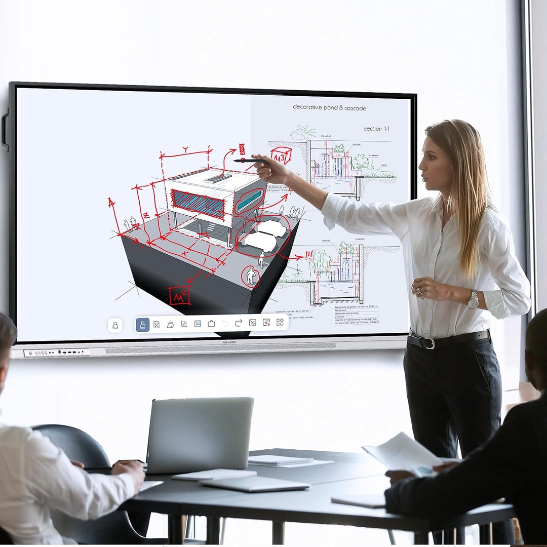 NEWORK Tablero inteligente 4K de 75 pulgadas, pizarra interactiva c...