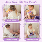 OUOZZZ - Accesorios para muñecas de bebé con muñeca suave, moisés, Conjunto A-púrpura