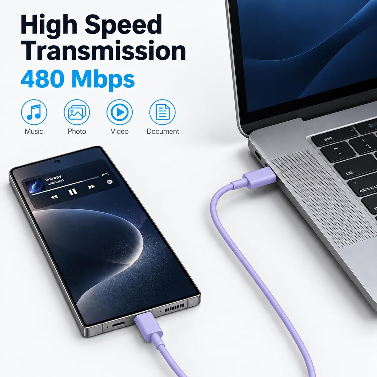 Cargador tipo C súper rápido para Samsung, cargador USB C de doble puerto