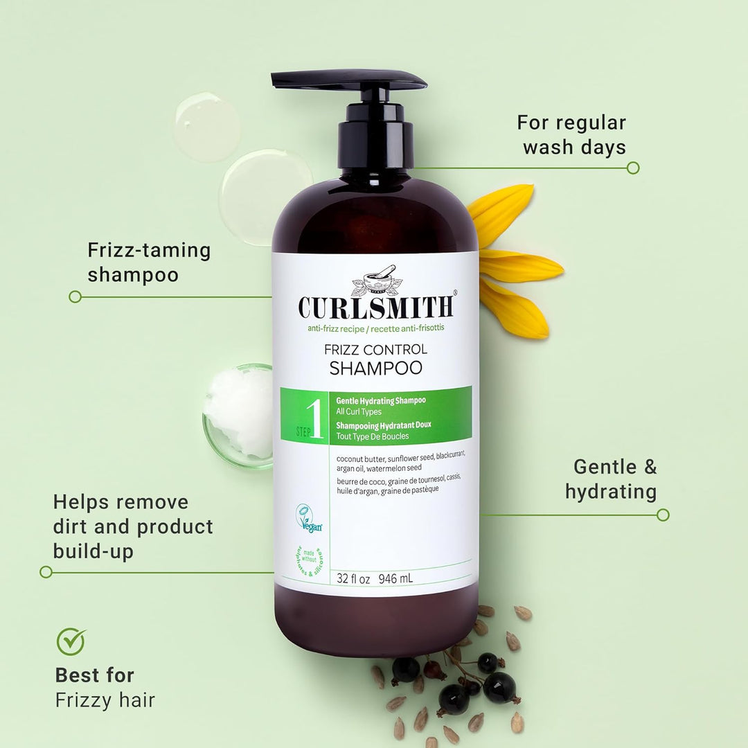 CURLSMITH Frizz Control Shampoo - Frizz-Fighting Shampoo for Curls,...