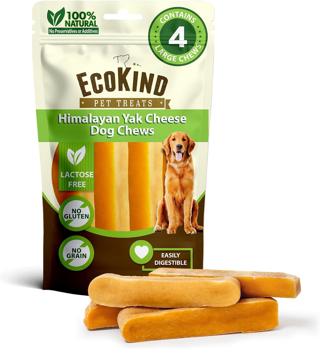 EcoKind Queso de Yak Chucrut Himalayo para Perros, Chucrut de Yak para Perros Grandes, 4-5 Huesos