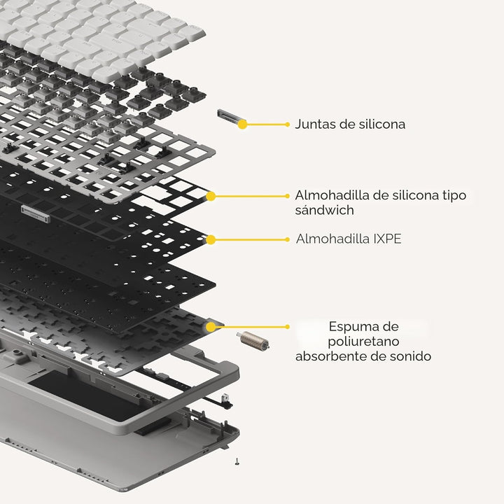 Flow Lite - Teclado mecánico de perfil bajo de 100 teclas, teclado...