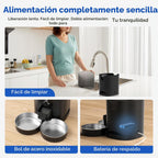 PAPIFEED Comedero automático para gatos 2 gatos, alimentador automático WiFi para gatos con aplicación, dispensador de alimentos para gatos de alimentación lenta de 7 litros para alimentos secos