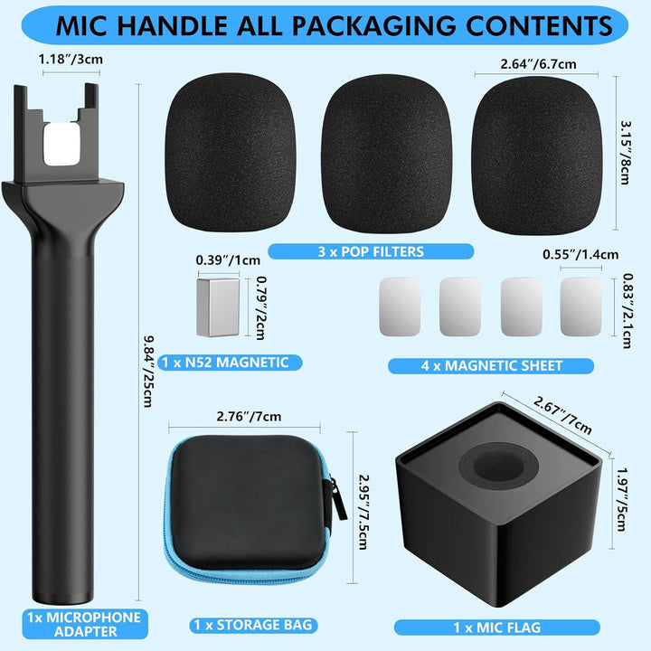 Mango de micrófono para DJI 1\/2\/3\/Mini 1\/2, soporte de micrófon...
