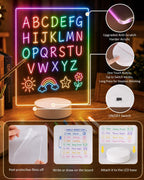 Tablero de dibujo LED para niños de 3 a 12 años, kits de arte con luz para