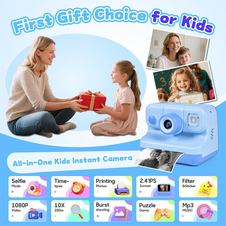Elecoutek Cámara de Impresión Instantánea para Niños, Cámara Digita...