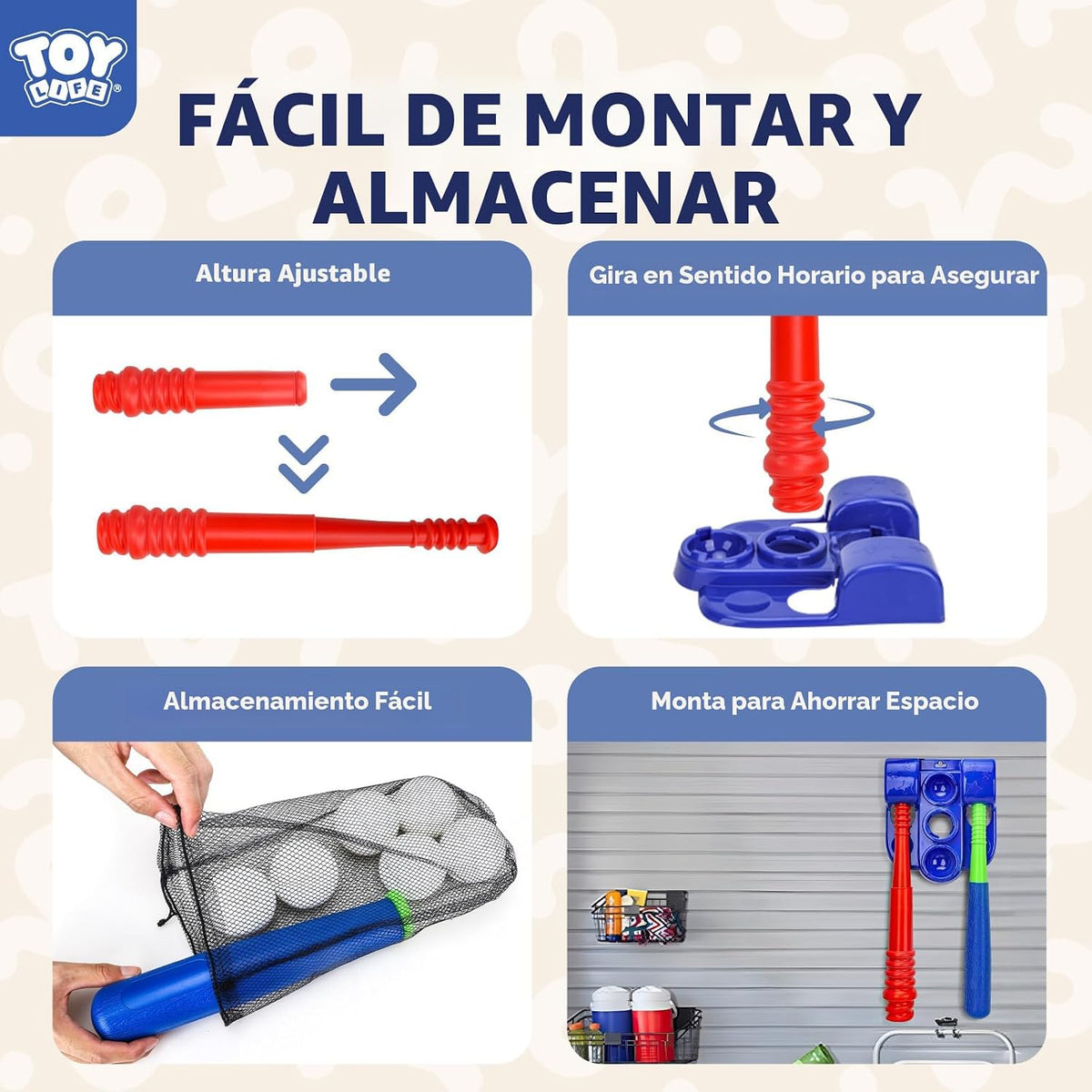 TOY Life Tball Set para niños de 3-5 y 5-8 años – Juego de camiseta de béisbol y bate para niños pequeños con guante y 6 pelotas – Regalo ideal para jugar al aire libre y entrenamiento de principiantes