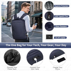 SUIKIHUM Mochila delgada a prueba de golpes para laptop para hombre...
