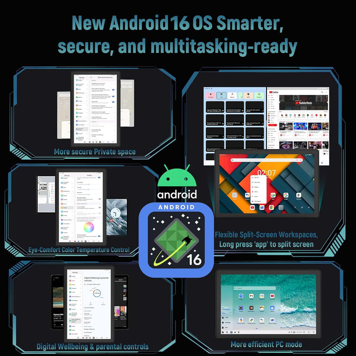 Tableta, tableta Android 16, 30GB RAM 128GB ROM 2TB TF, tableta de...