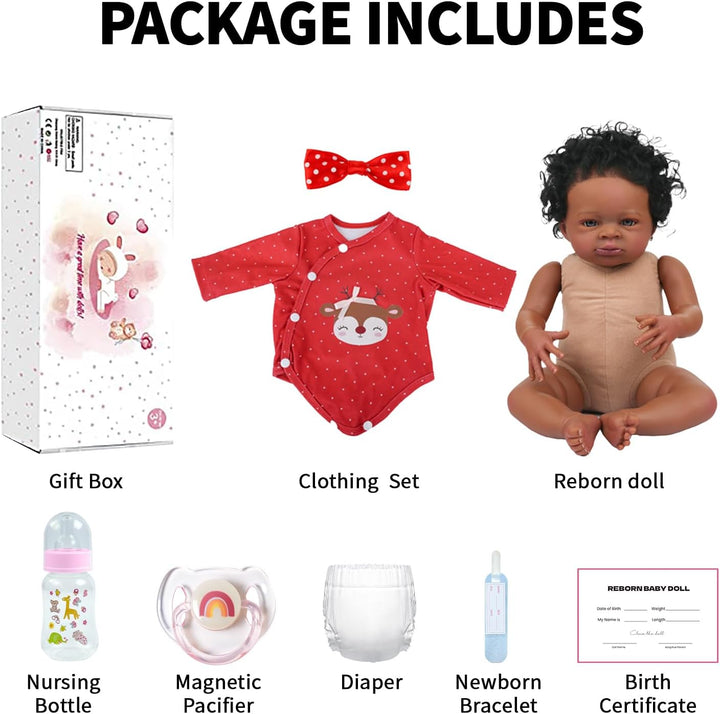 SCOM Muñecas Reborn de bebé niña negra - Muñeca recién nacida afric...