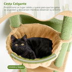Globlazer - Torre para gato con forma de cactus de 76 pulgadas extra alta con varios niveles, muebles para gatos con condominios acogedores, juguetes interactivos y perchas para gatos grandes