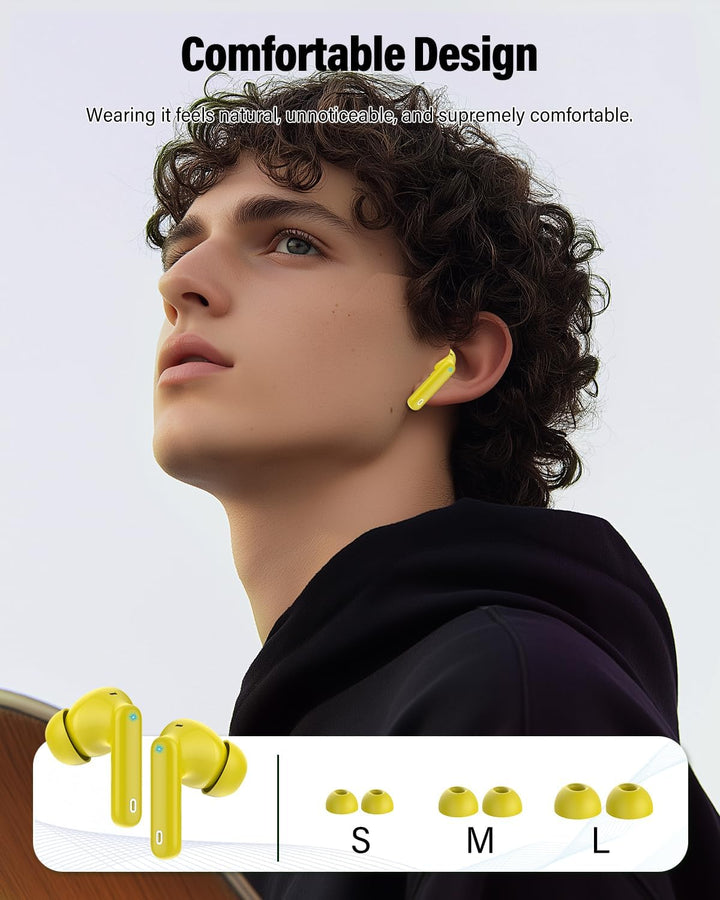 Auriculares inalámbricos, auriculares Bluetooth 5.4 con graves esté...