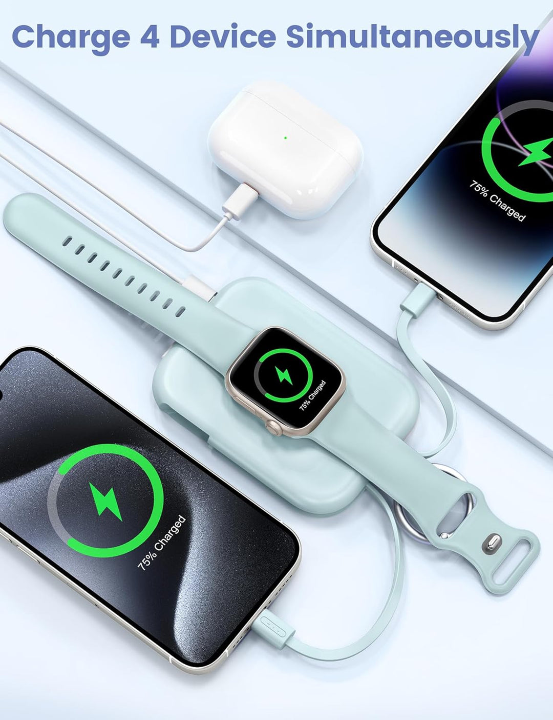 RORRY Cargador portátil de 5000 mAh ,batería externa con cables int...