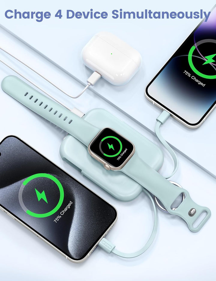 RORRY Cargador portátil de 5000 mAh ,batería externa con cables int...