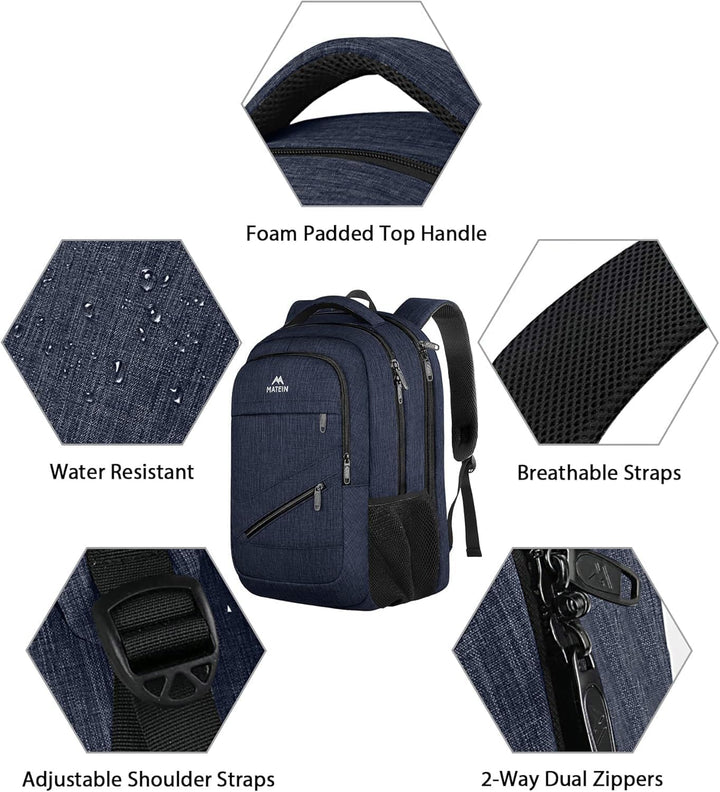MATEIN - Mochila de 17 pulgadas para portátil, mochila de trabajo g...