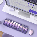 MOFII Combo de teclado y mouse inalámbricos, lindo teclado de tamañ...