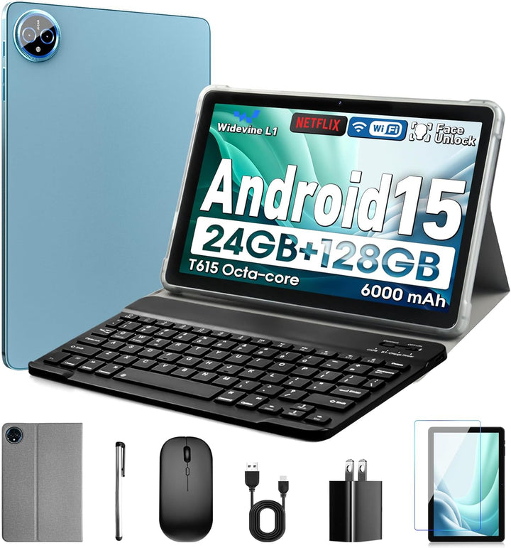 Aobante Tablet de 10 pulgadas, Android 15 con 24 GB de RAM + 128 GB...