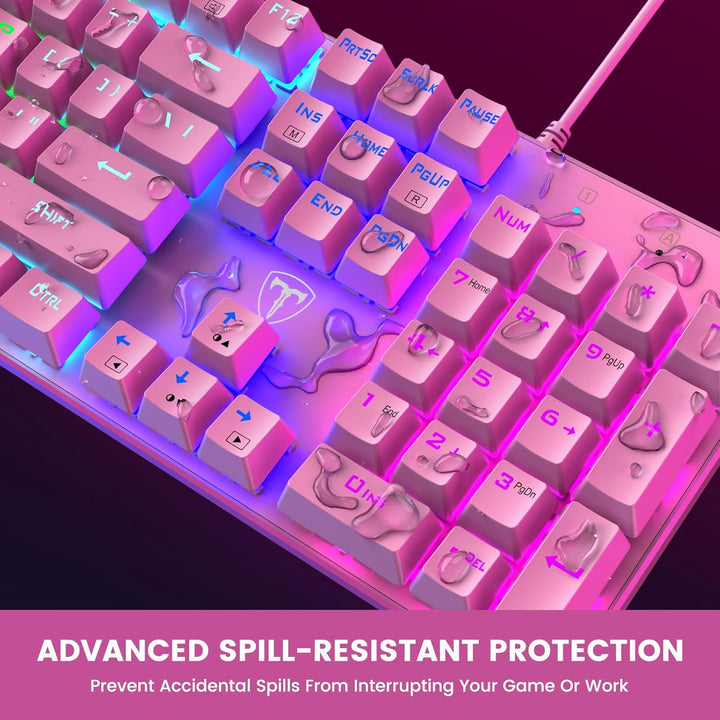 RisoPhy Teclado Mecánico para Juegos, RGB 104 Teclas Teclado Retroi...