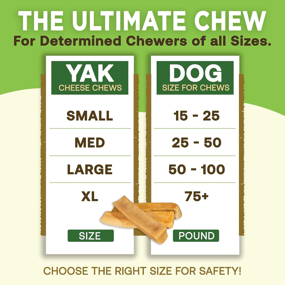 EcoKind Queso de Yak Chucrut Himalayo para Perros, Chucrut de Yak para Perros Grandes, 4-5 Huesos