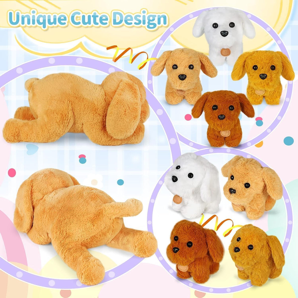 KMUYSL Juguetes de Peluche de Cachorros para Edades de 0 1 2 3 4