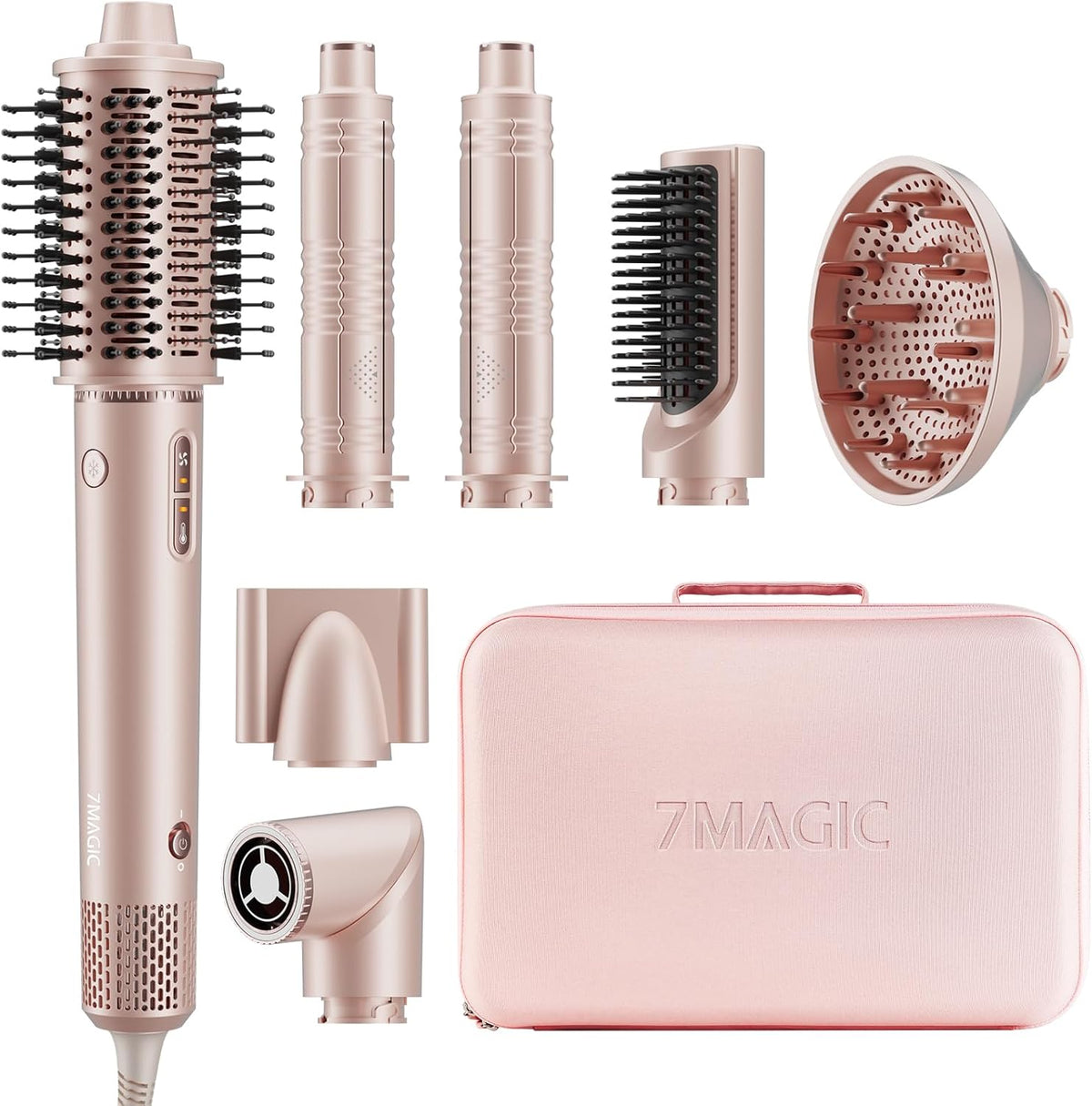 7MAGIC Estilizador de cabello y cepillo secador de cabello 7 en 1,...