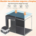 Contenedores de almacenamiento de ropa con marco de metal, gris