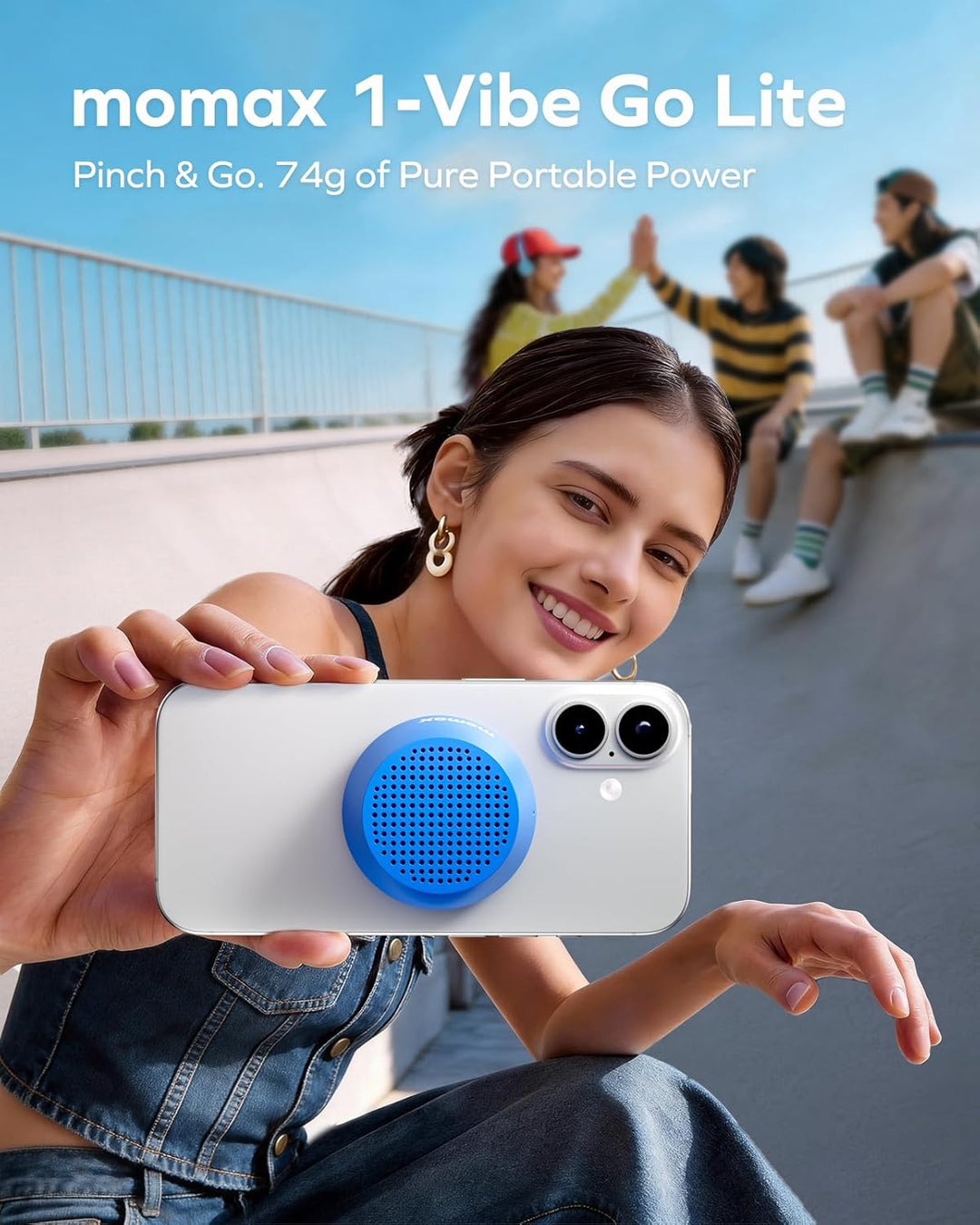MOMAX Mini altavoz Bluetooth portátil \u2013 Altavoz magnético impe...