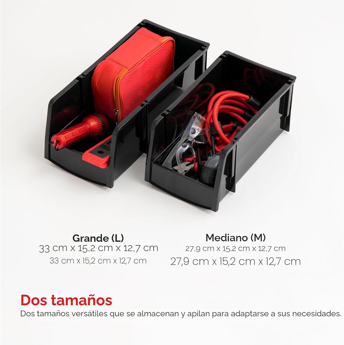 IRIS USA Paquete de 8 cubos de almacenamiento apilables grandes, color