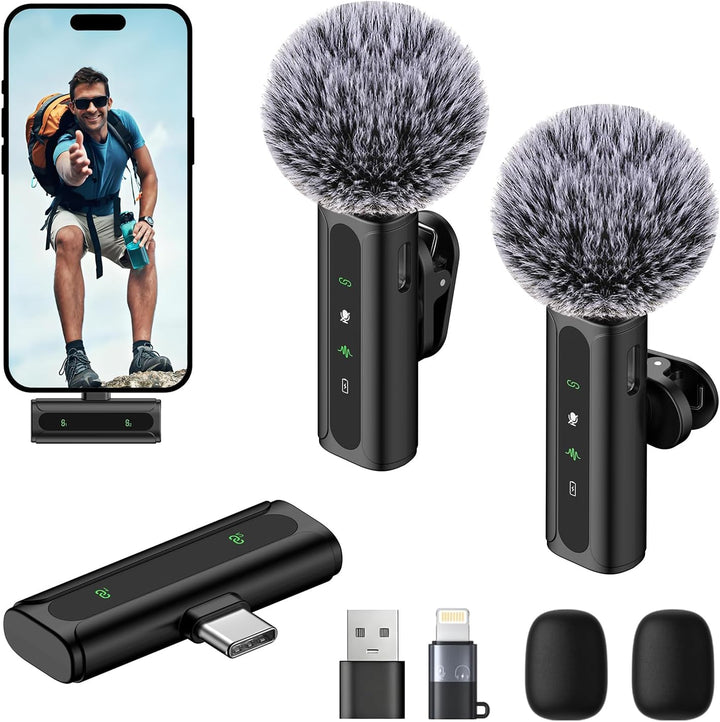 JCHIEN Micrófono inalámbrico para iPhone\/teléfono Android - Mini m...