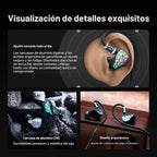 Linsoul THIEAUDIO HYPE 4 MKII 2DD + 4BA Hibrid Monitores Intrauditivos, Auriculares IEM con Cable de Alta Fidelidad, Sintonización Neutra y de Estudio, Audífonos de Juego de Aluminio CNC con Cable