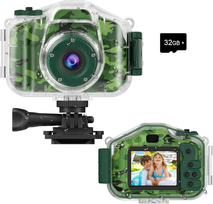 Agoigo Cámara impermeable para niños \u2013 Videocámara digital de...