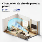 IRIS USA WOOZOO Ventilador de escritorio mediano, oscilante, inclin...