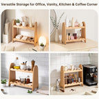 Organizador de encimera de baño de madera maciza 100%