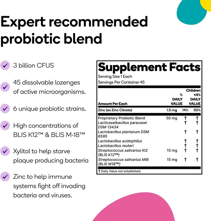 Burst Kids Probióticos (vainilla de fresa\/45 pastillas masticables...