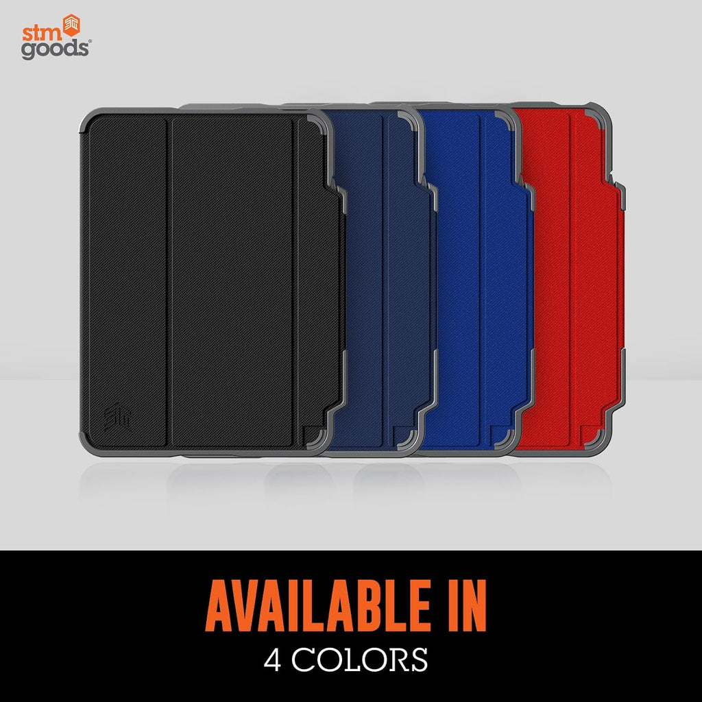 STM Dux Plus para iPad/10ª generación: ultra protectora, duradera, ligera con parte trasera transparente, soporte para lápiz Apple, cubierta de encendido/apagado de ahorro de batería, color negro