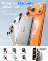 LISEN Banco de energía magnético para iPhone Qi2 certificado [0.3 p...