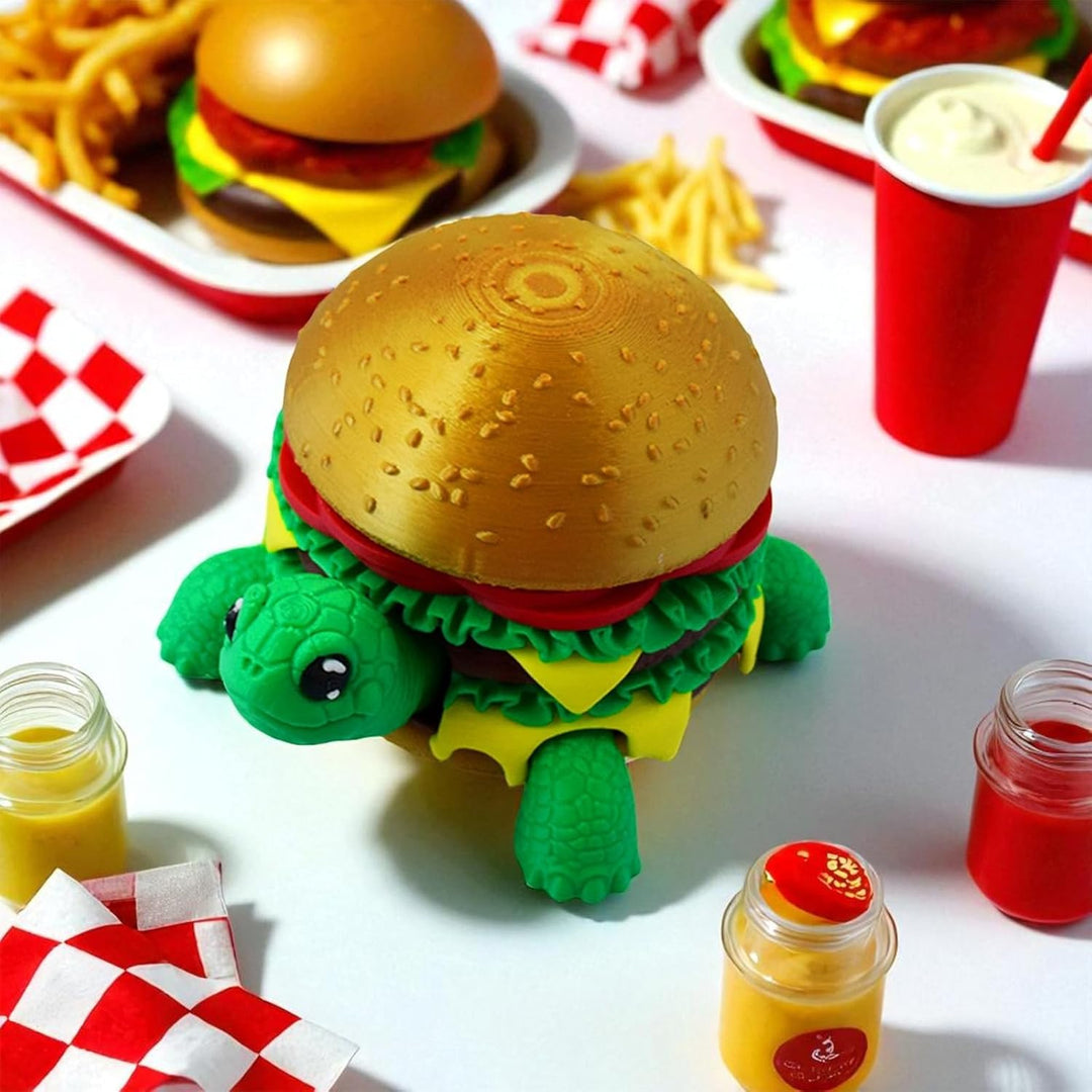 Kizcmvre Juego de hamburguesa de tortuga impresa en 3D