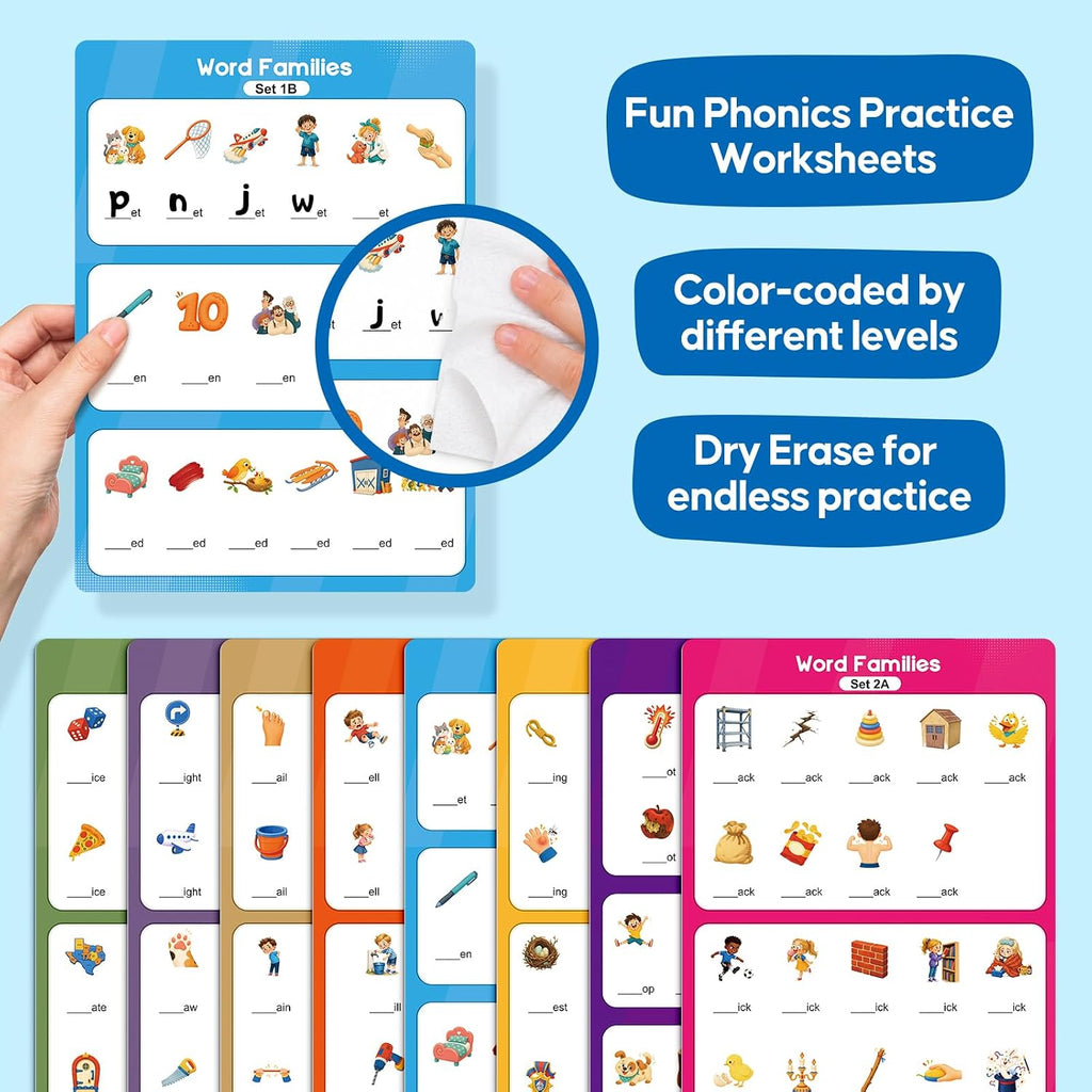 Tarjetas Flash Phonics,Libros de construcción familiar de 42