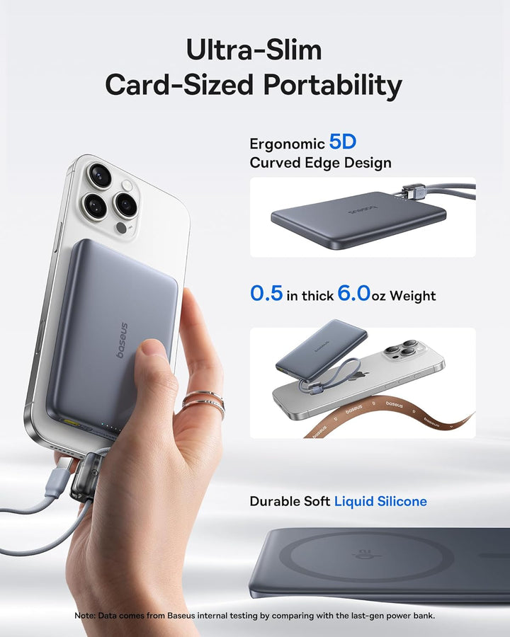 Baseus Picogo Qi2 - Cargador portátil Magsafe de 15 W, cargador por...