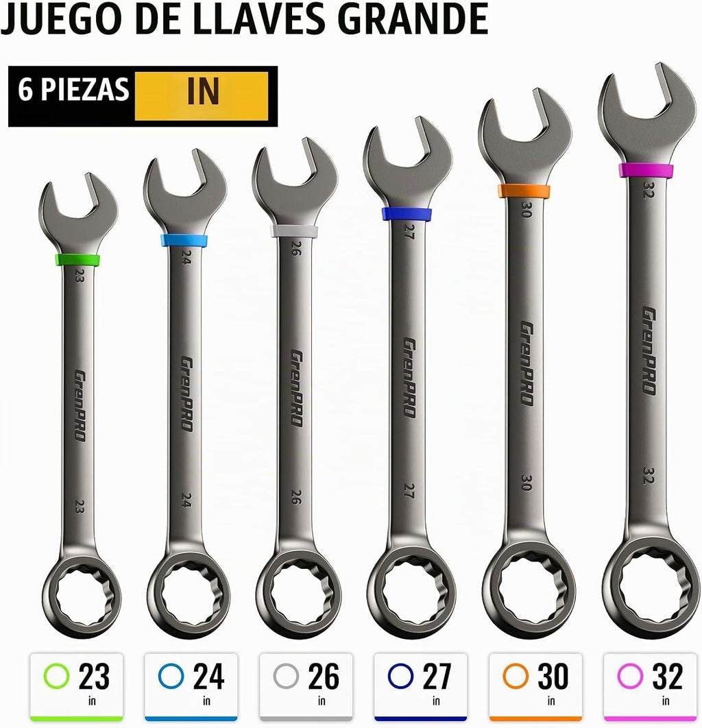 Juego de llaves métricas grandes de 0.906-1.260 in, juegos de