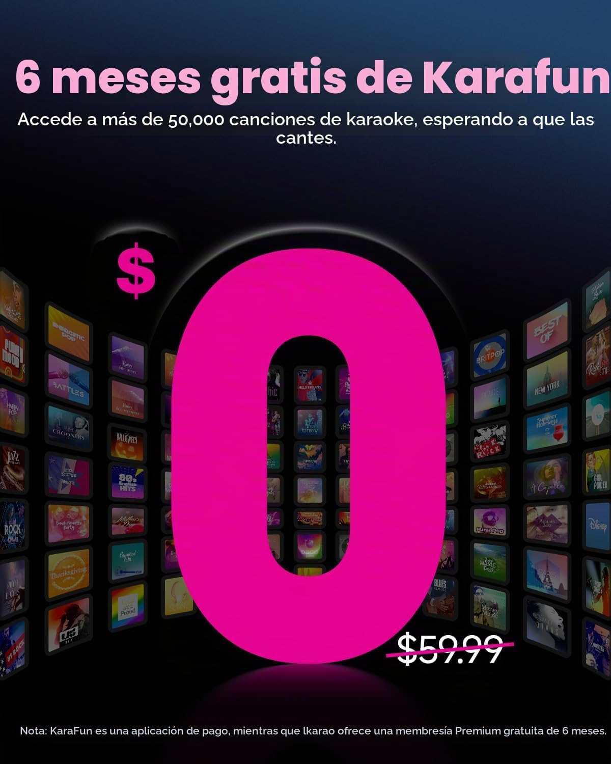 Ikarao - Máquina inteligente de karaoke, pantalla integrada de 10.1 pulgadas con letra para adultos y niños, 2 micrófonos inalámbricos de carga automática, altavoz Bluetooth portátil con sistema PA