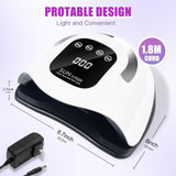 Wisdompark Lámpara de uñas LED UV de 320 W, secador de uñas para es...