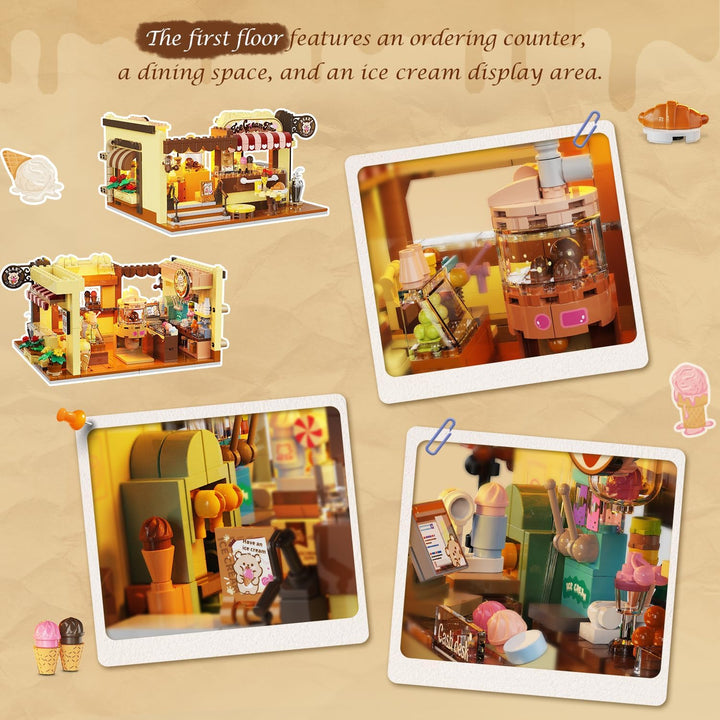 City Ice Cream House - Juego de construcción con luces