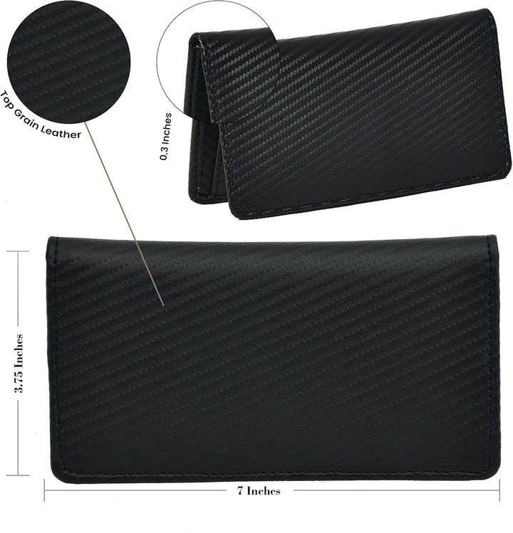 Jajmo Legacy Cartera larga de cuero auténtico plegable vintage para...