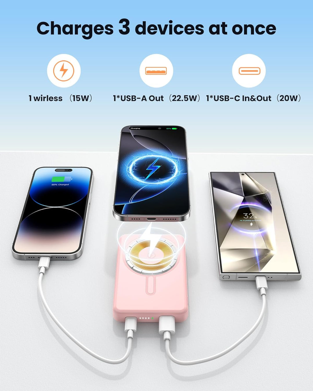 Cargador portátil Magsafe Power Bank, banco de energía magnético de...