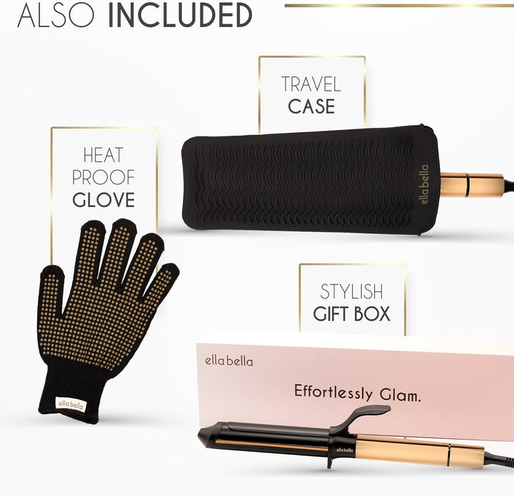 ELLA BELLA® Plancha rizadora de 1.25 pulgadas con tecnología infrar...