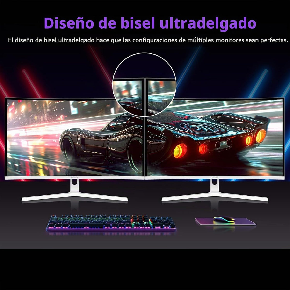Z Z-EDGE Monitor de juegos curvo de 27 pulgadas, monitor de computa...