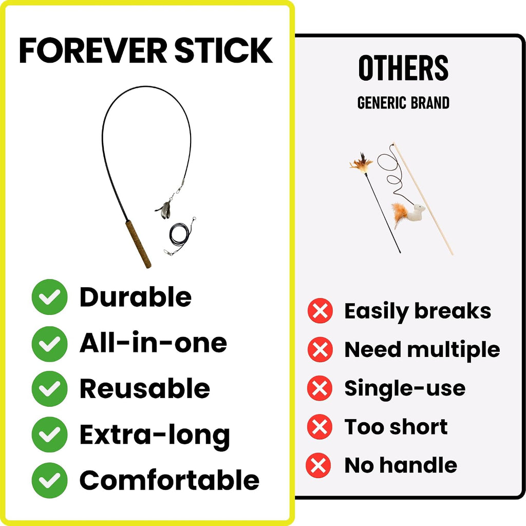 Forever Stick - Paquete de 2 juguetes irrompibles para gatos