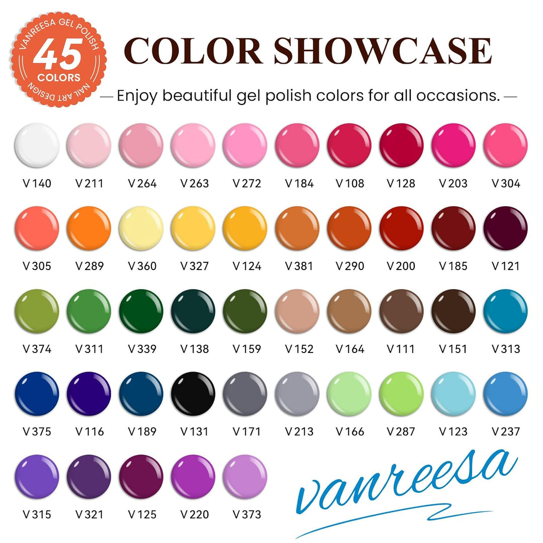 VANREESA Kit de esmalte de uñas en gel con luz UV y kit de lima de...